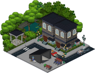 quiet neighborhood with a subway entrance