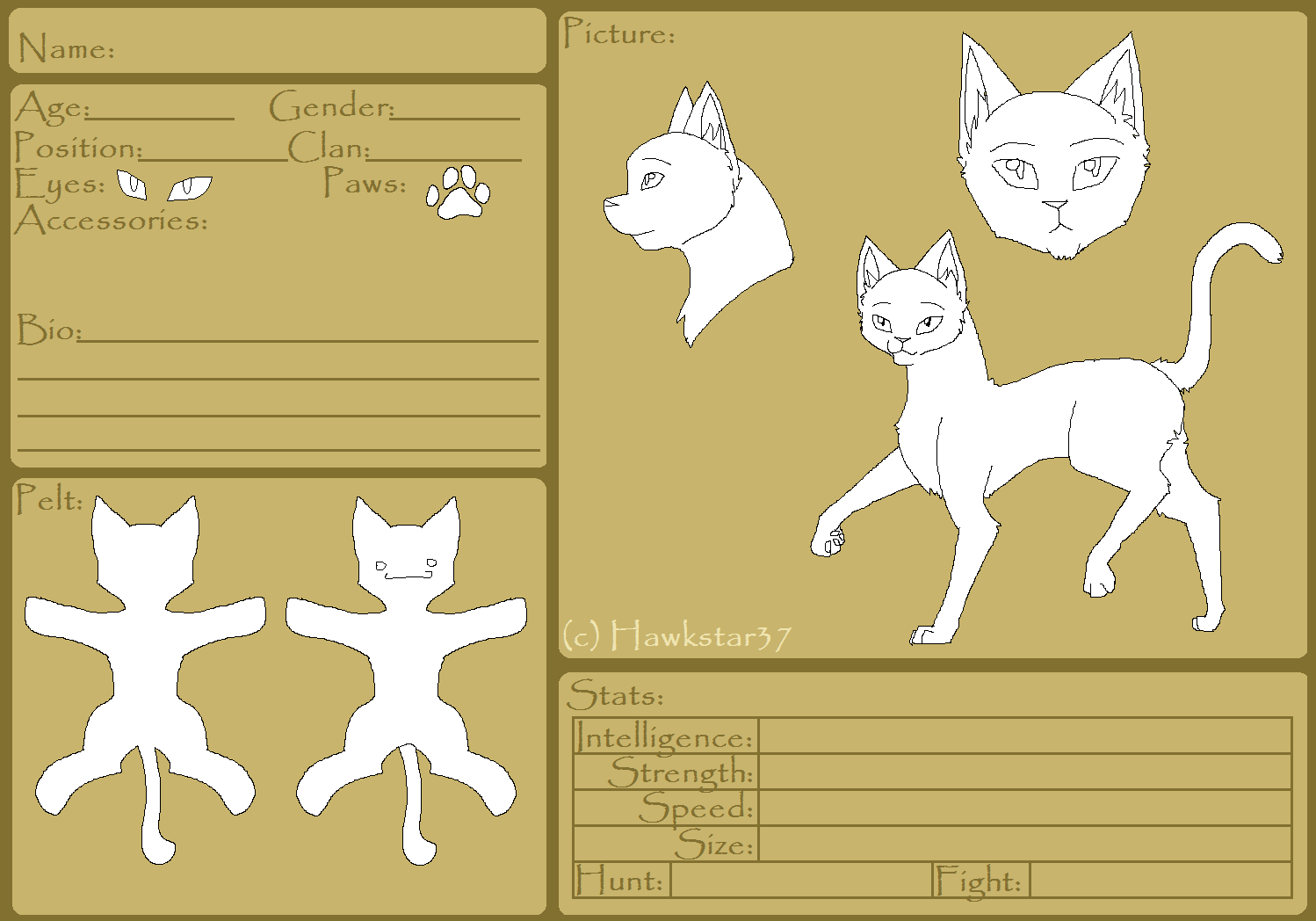 Blank Warriors Reference Sheet Free Template By Hawkstar37 On.