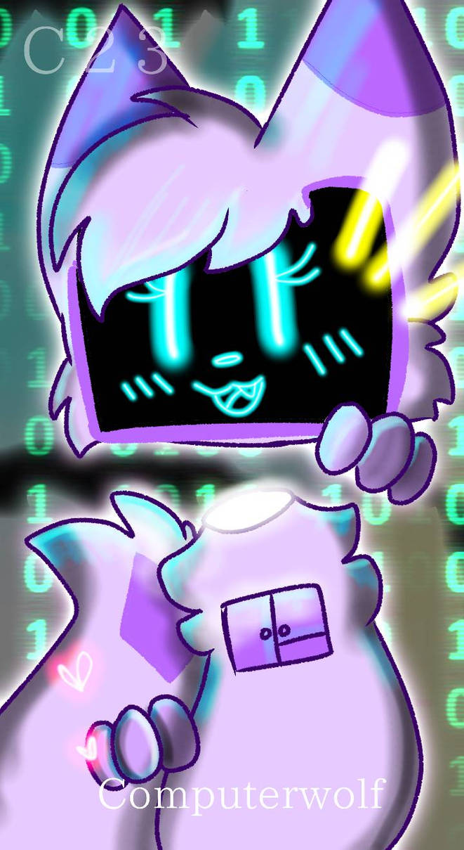 Computer Wolf Deviantart comission for ComputerwolfUwU by M4LL0WC0R3 on DeviantArt