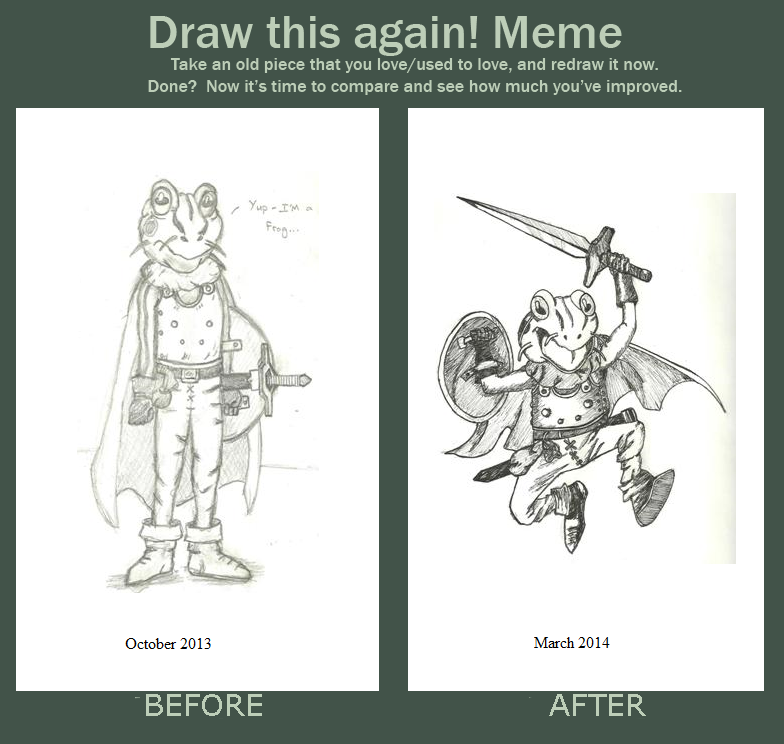 Frog before and after