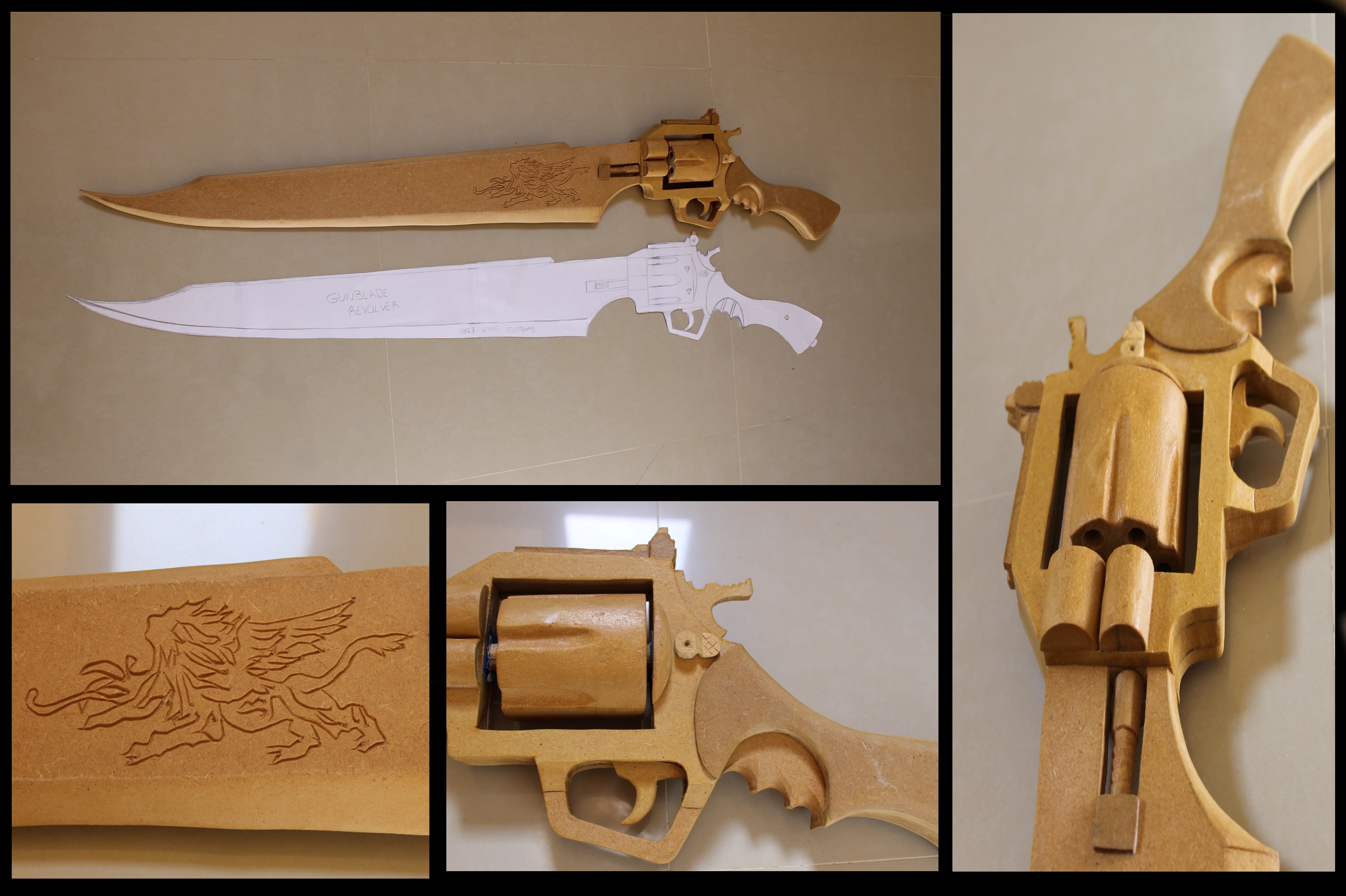 Unpainted FFVIII Gunblade Revolver