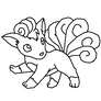 Vulpix Line Art