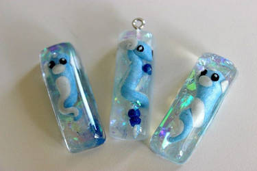 Water Pokemon Pendants - Dratini and Dragonair