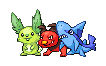 The Pokemon Waterfall starters