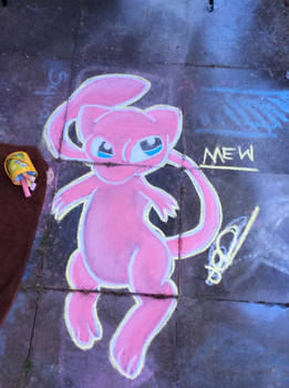 chalk drawn Mew