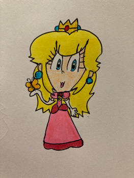 Peach holding a butterfly