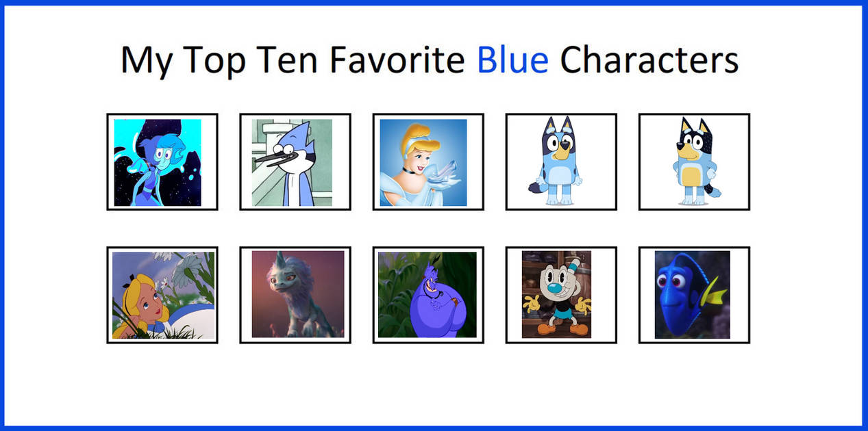 My top 10 favorite blue characters by RegularMarioGalaxy12 on DeviantArt