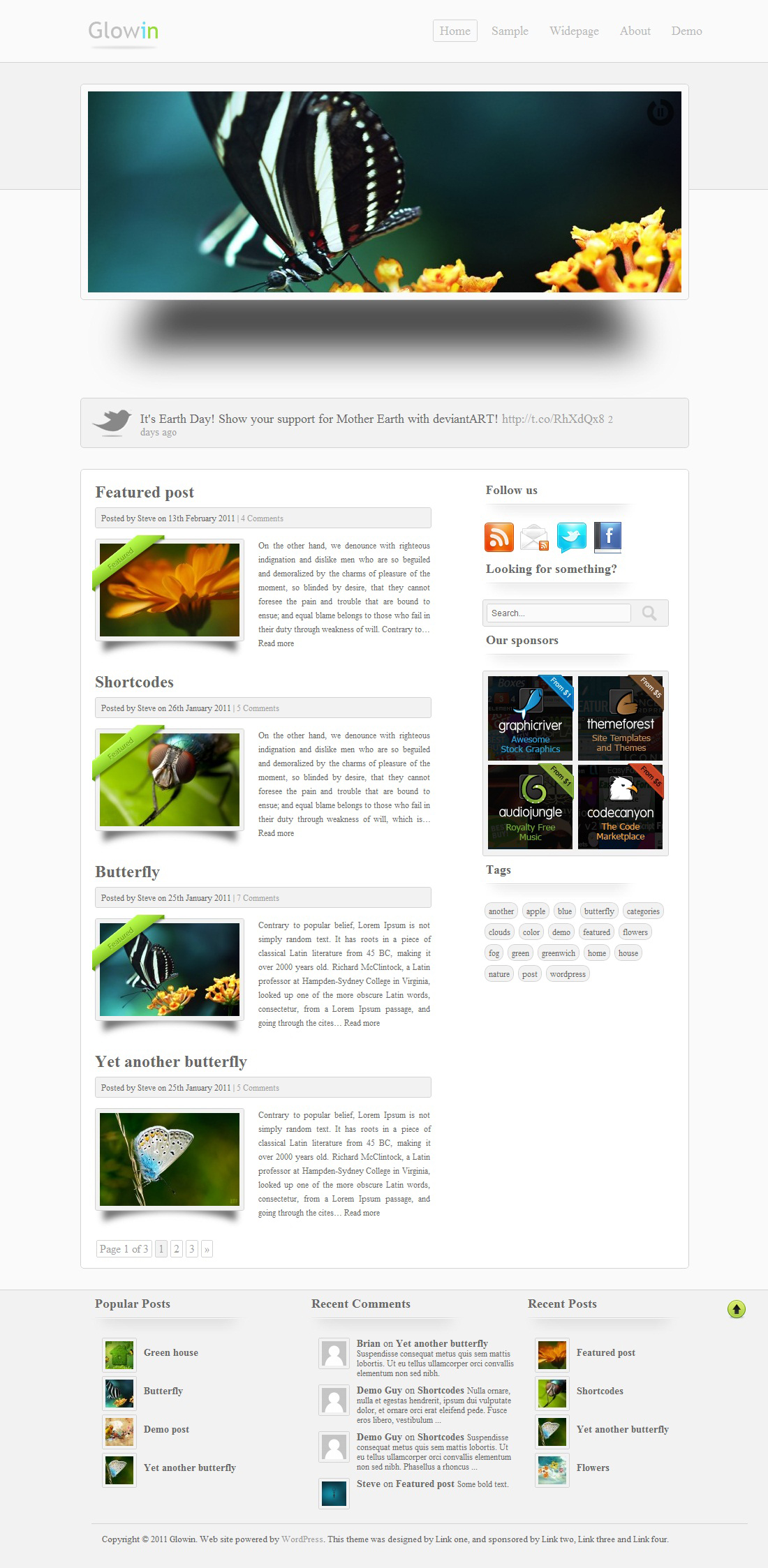 Glowin wordpress theme