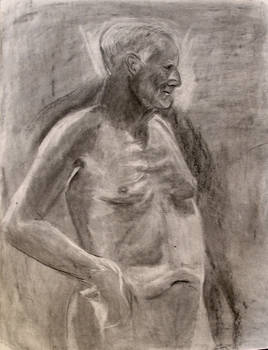 Life drawing Man in charcoal