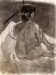 Life drawing Woman in charcoal