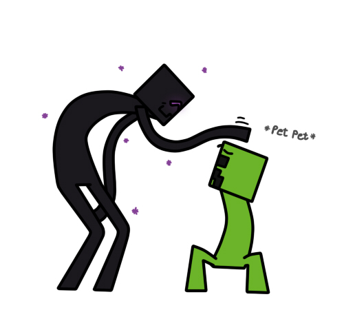 creeper, enderman, cupa, and ander (minecraft) drawn by at2