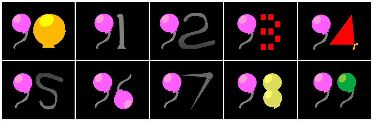 Number Creature Gradient Number Creatures 90-99 by fabi0313 on DeviantArt