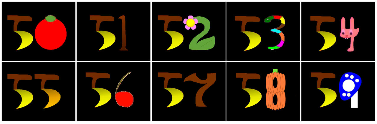 Number Creature Gradient Number Creatures 50-59 by fabi0313 on DeviantArt