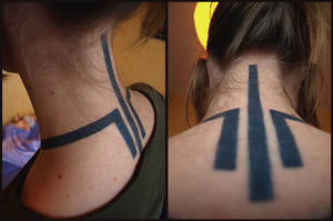 Quake 3 Arena Neck Tattoo