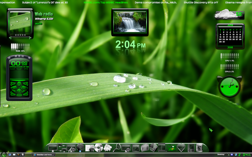 Obsidian Green desktop