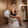 Wealthy Wife Farting in the Toilet