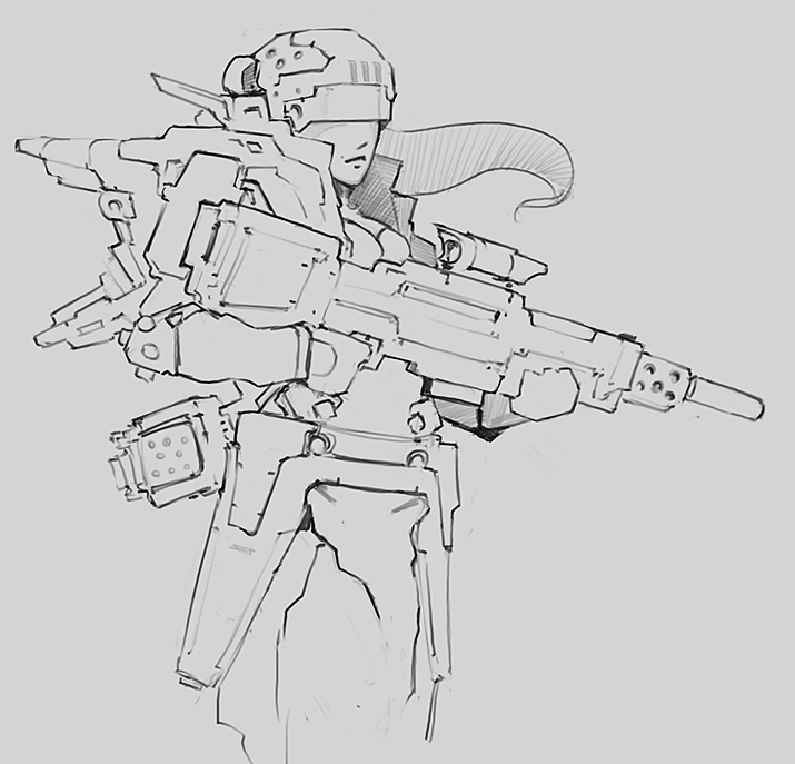 Scifi character sketch