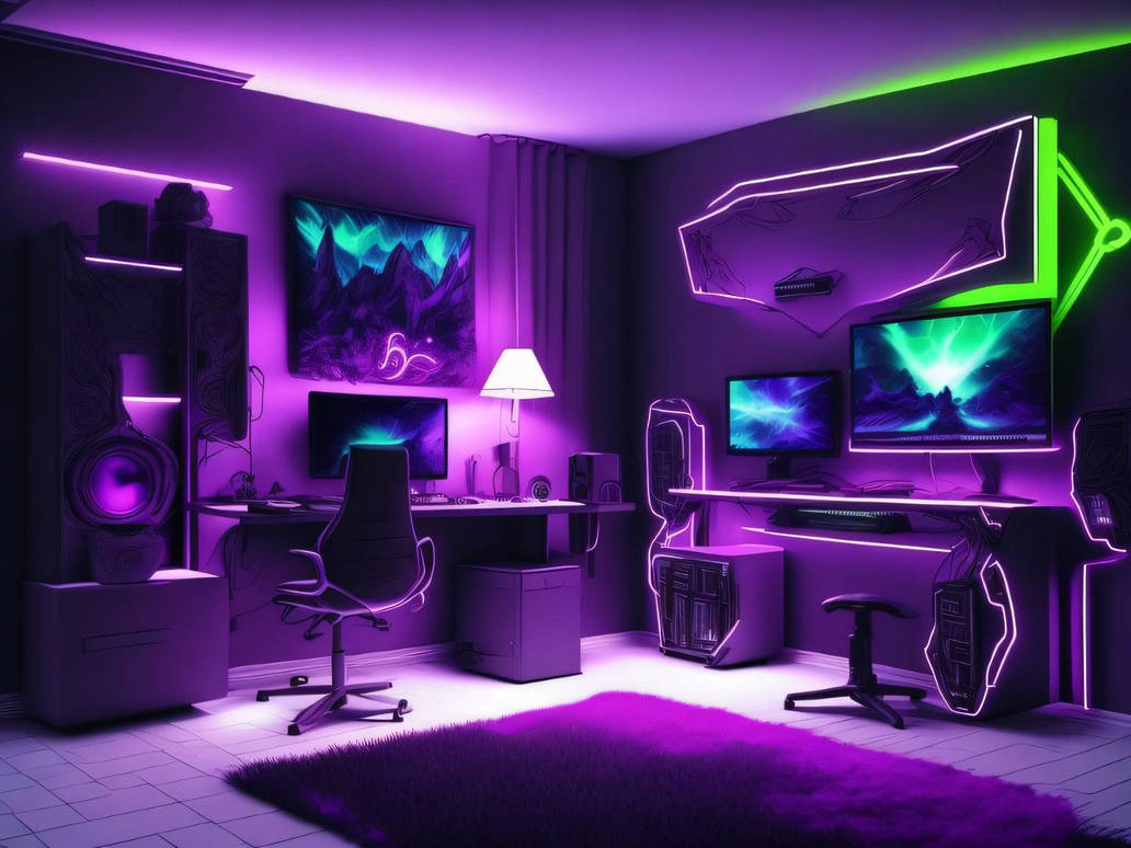 Gaming room purple by artplusnana on DeviantArt