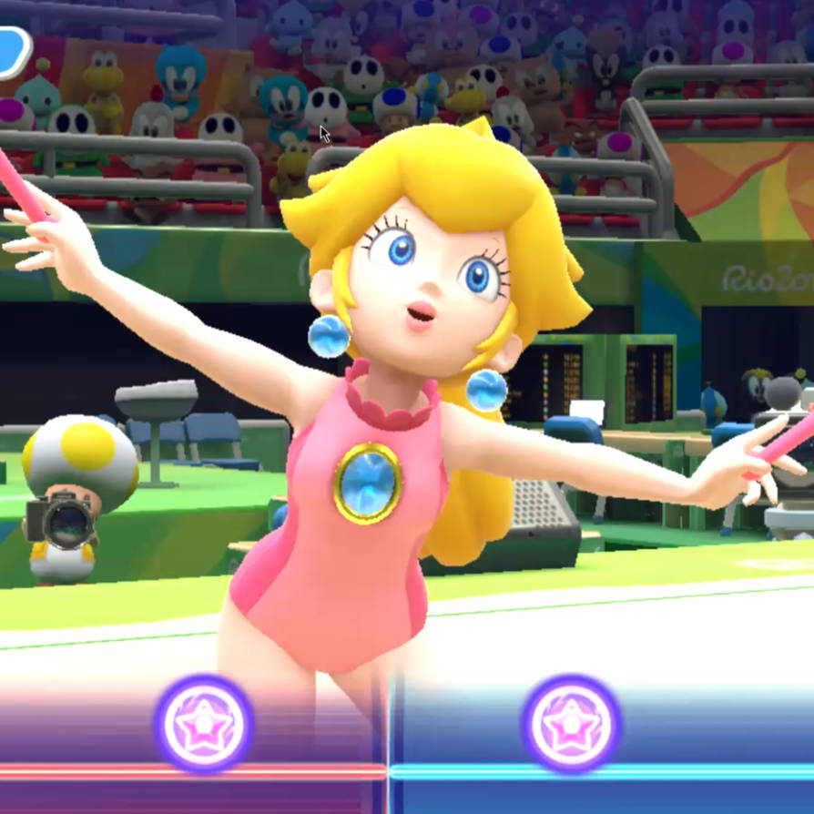 Princess Peach Gymnastic Rio Olympic games Pose 4 by MaxChernenko on