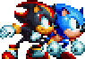 Sonic and Shadow preparing for battle