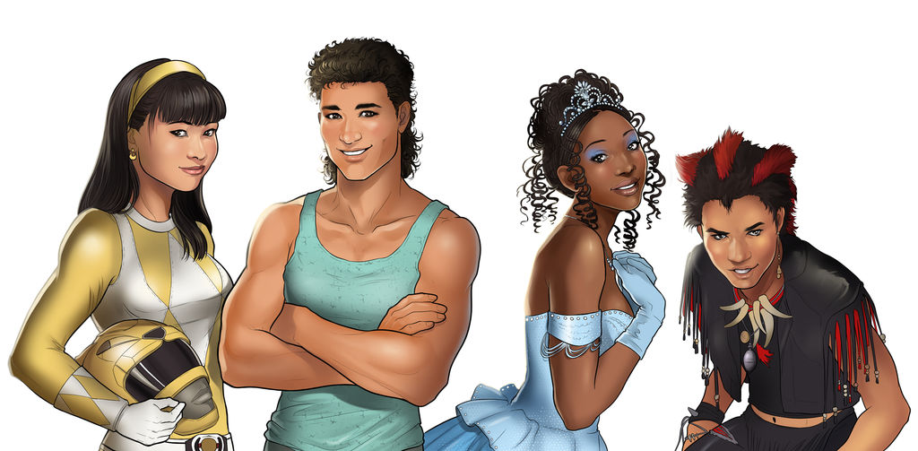 Trini, Slater, Cinderella and Rufio