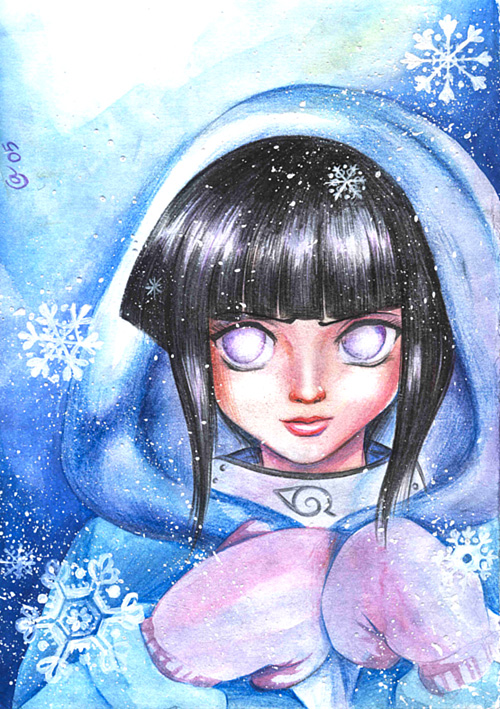 Hinata under snow