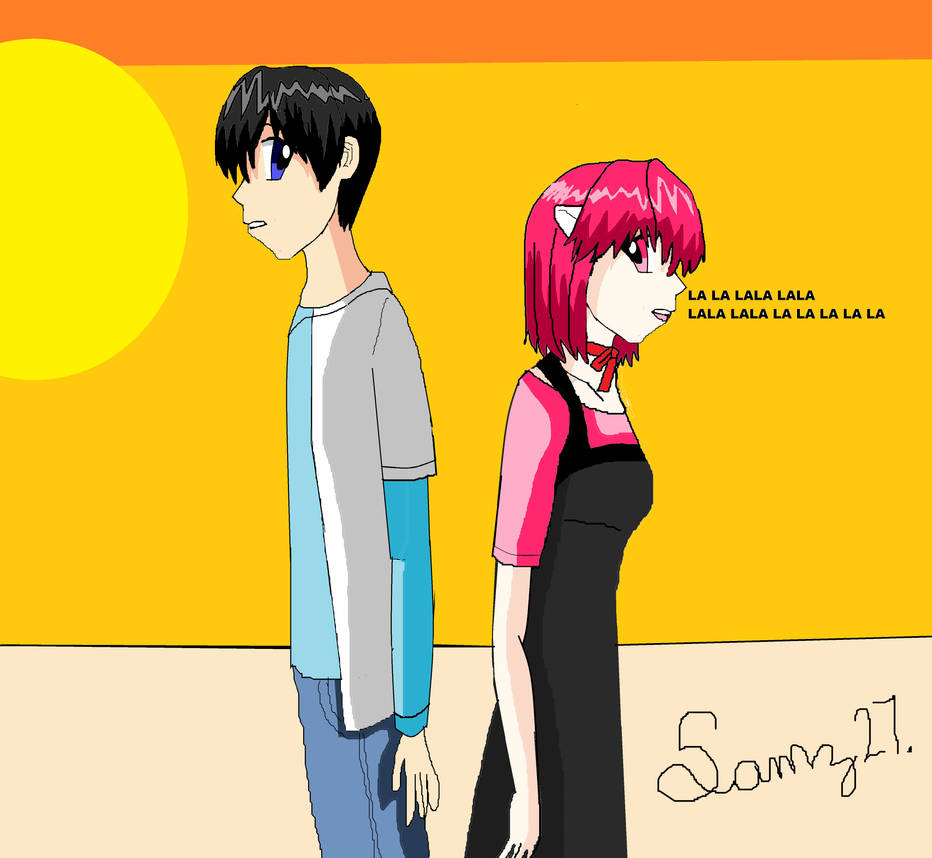 Elfen Lied Lucy and Kouta by SamZ27 on DeviantArt