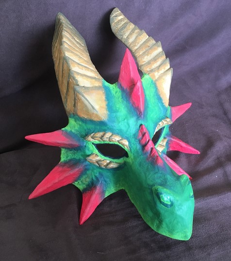 Halloween 2017 Dragon Mask - paper mache
