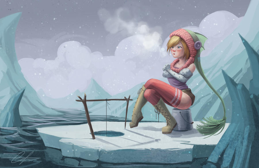 Fishgirl - Ice Fishing by CarolineLaplante on DeviantArt