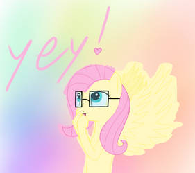 Fluttershy Yey! With Glasses