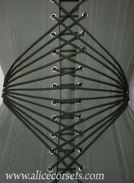 Fan lacing corset