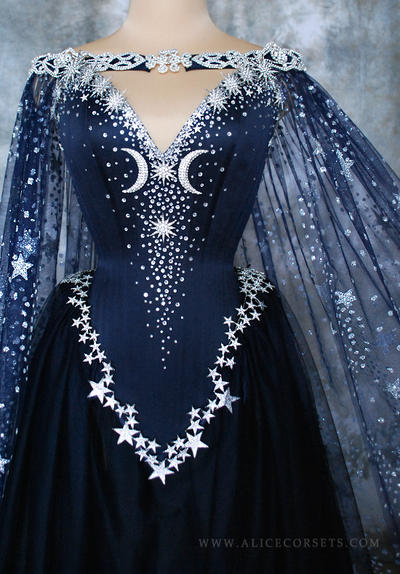 Nightgodess Gown Fantasy Wiccan Wedding Dress By Alice Corsets