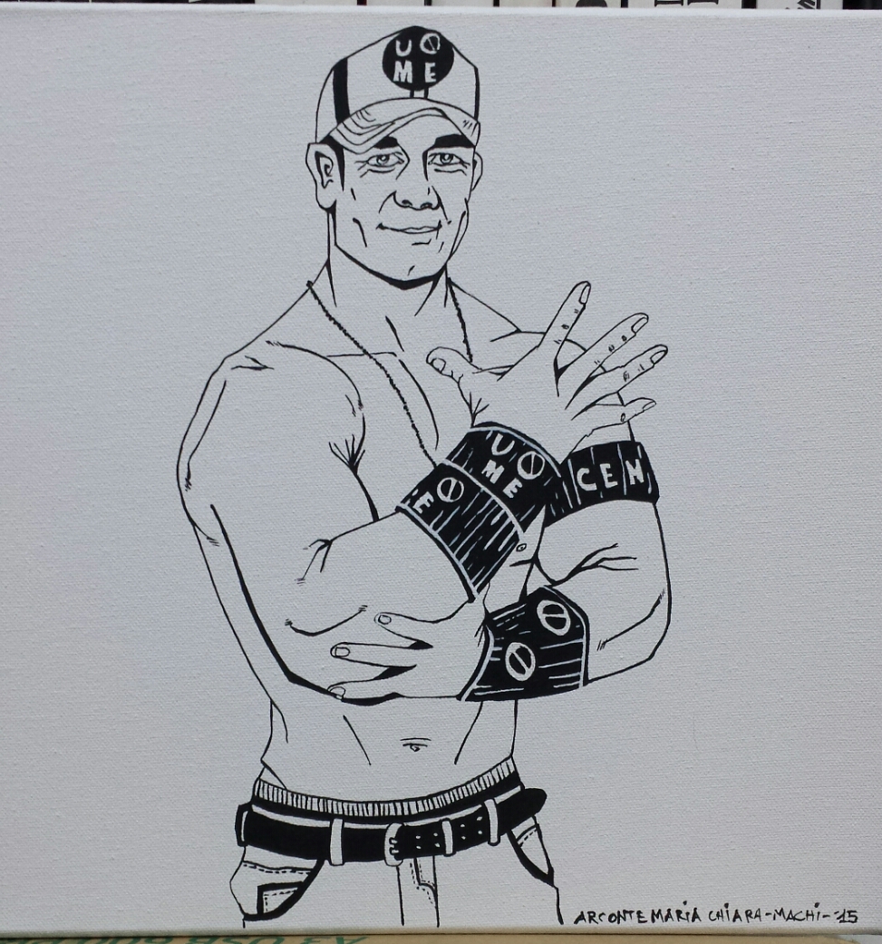 John Cena Su Tela-John Cena on canvas