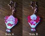 Rose Quartz and Pink Diamond Double-Sided Keychain by Imaplatypus