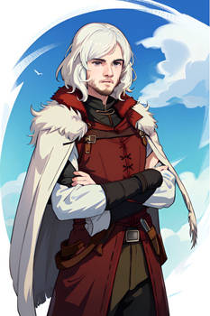 Jon Snow with white hair