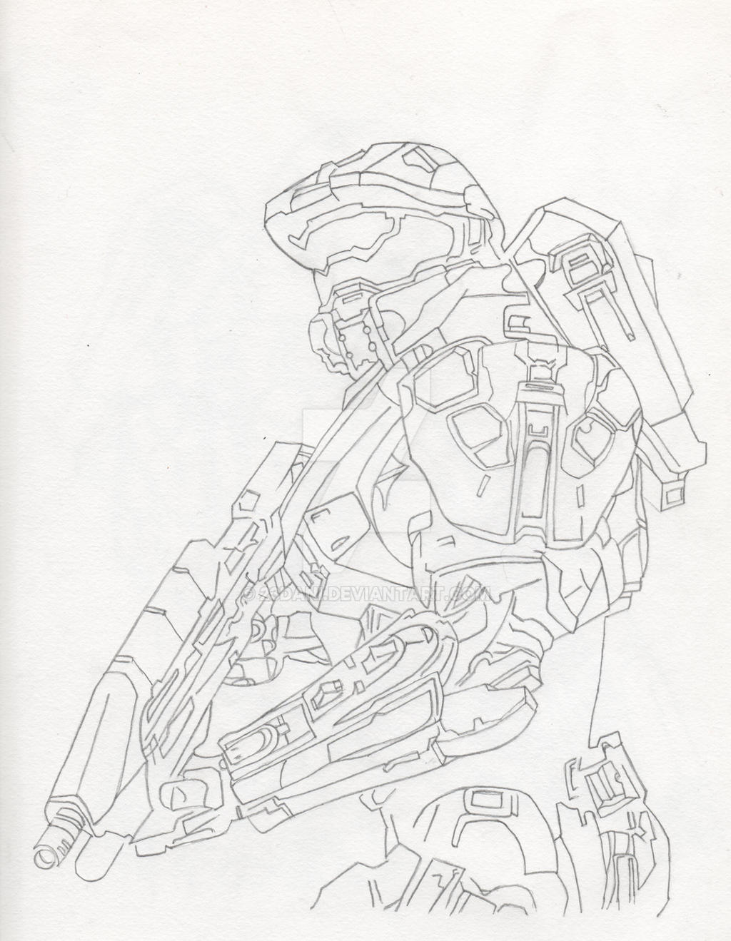 Master Chief Line Master Chief Line Art by 23Dani on DeviantArt
