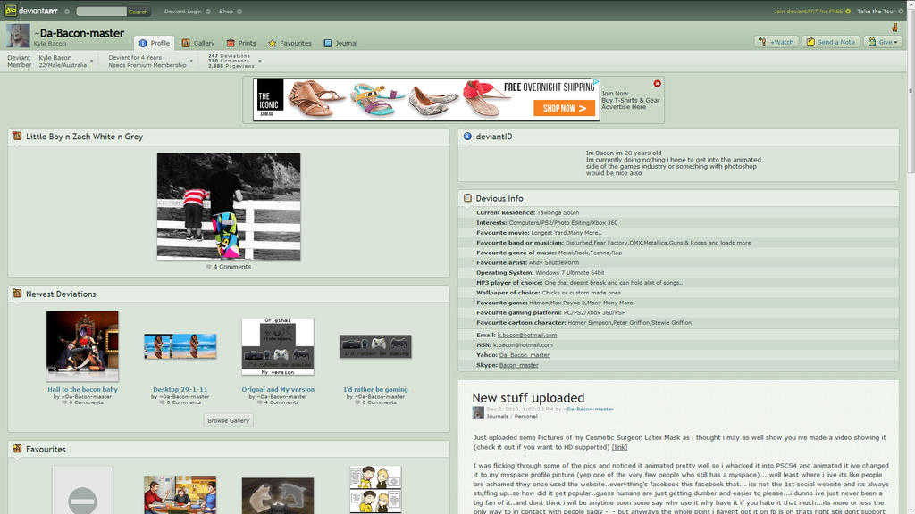 Old DeviantART layout by Da-Bacon-master on DeviantArt