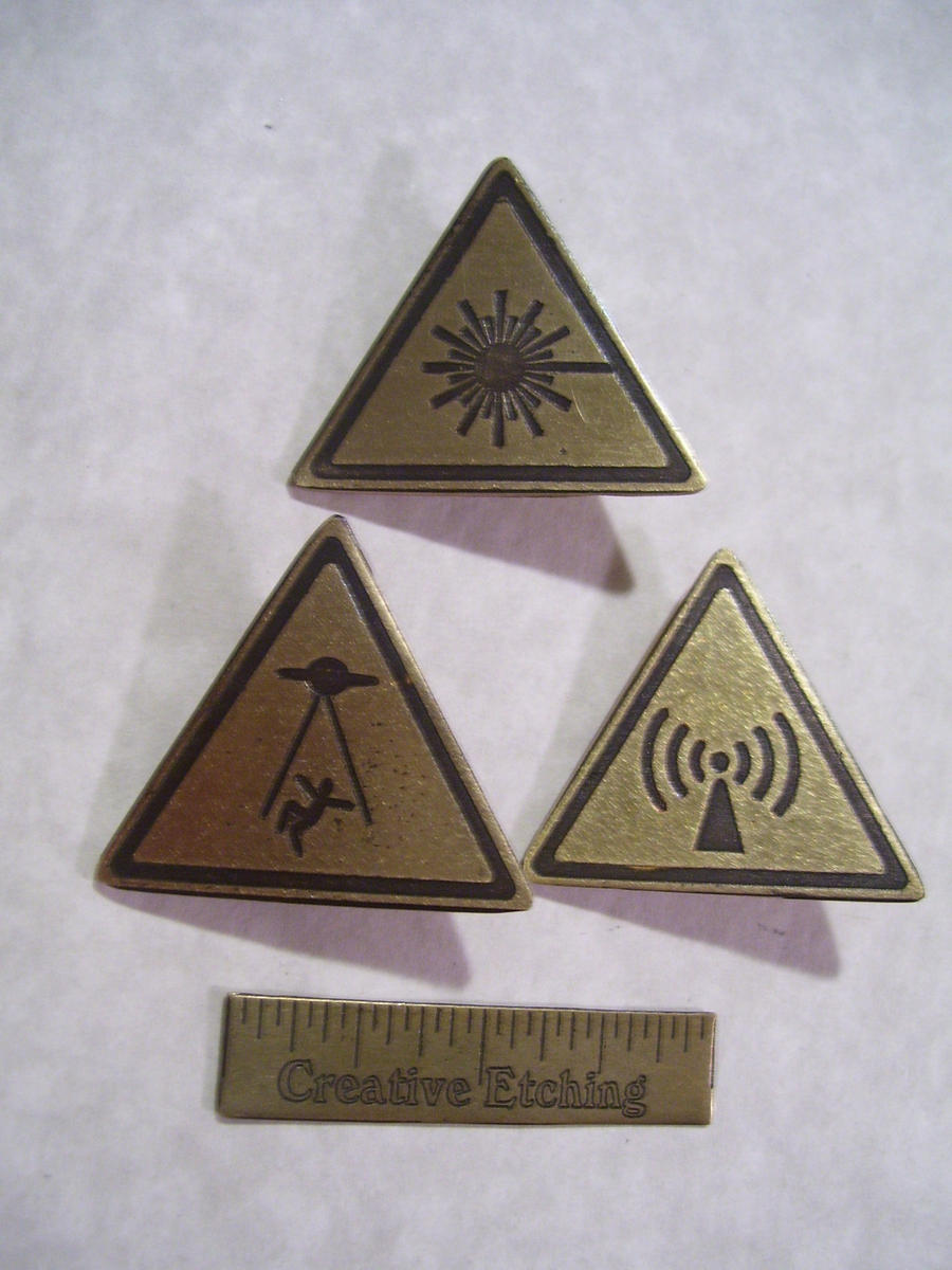 3 warning sign pins