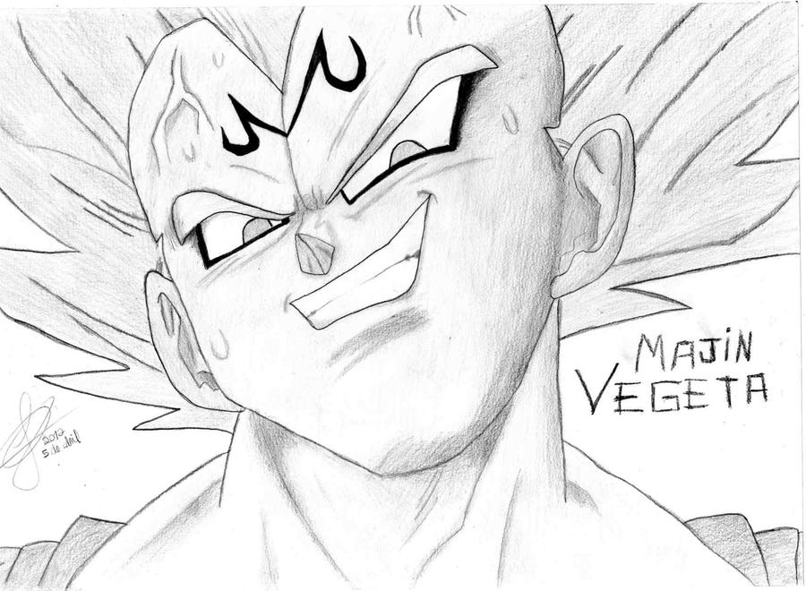 Pencil drawing made Majin Vegeta character from Dragon Ball Z! 