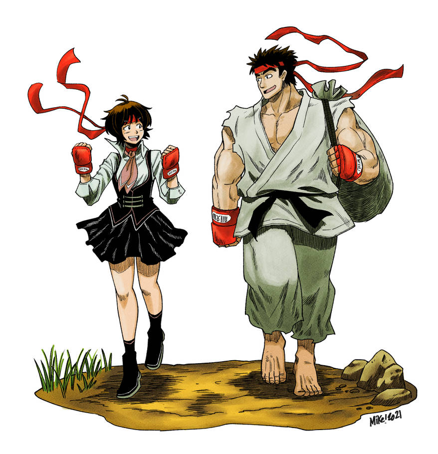 Ryu and Sakura by Kurasato on DeviantArt