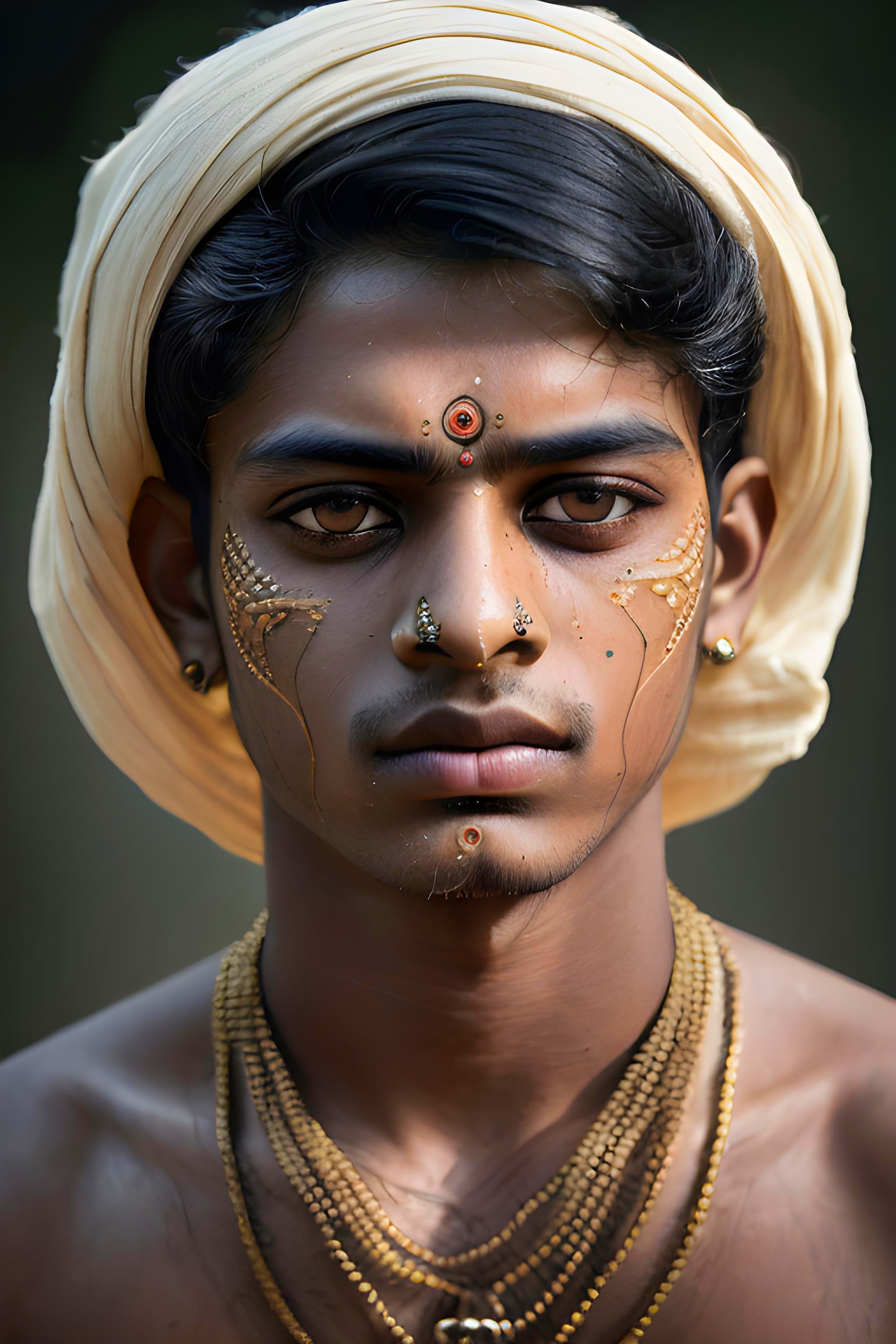 Portrait of Young Hindu Man by NeuralPainter on DeviantArt