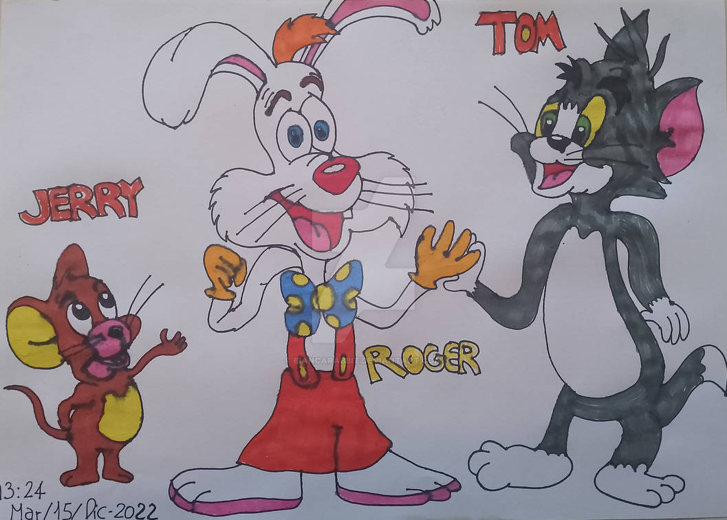 Tom Jerry Baby Rabbit Jerry the mouse and Roger rabbit and Tom the cat by Biancarabbit on ...