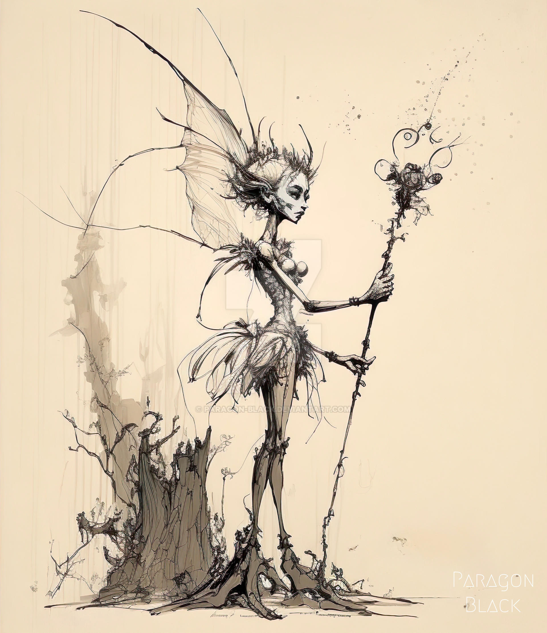 fairy and her rose staff by Paragon-Black on DeviantArt