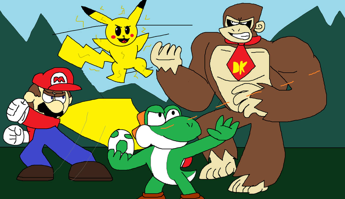 Yoshi Vs Pikachu Super Smash Bros Ultimate Yoshi Vs Pikachu Vs Duck