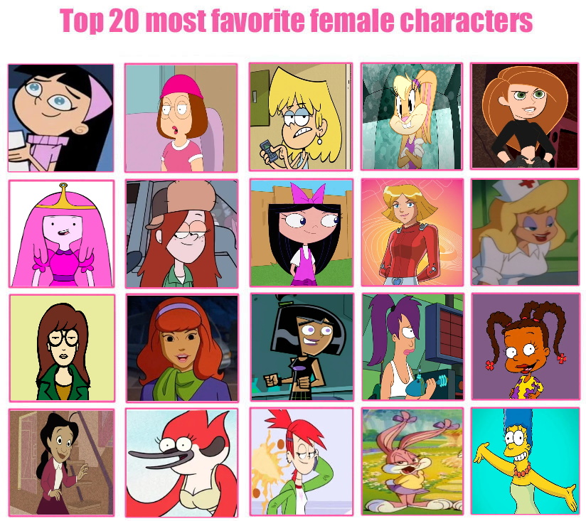 My Top 20 Most Fav Female Characters by mnwachukwu16 on DeviantArt