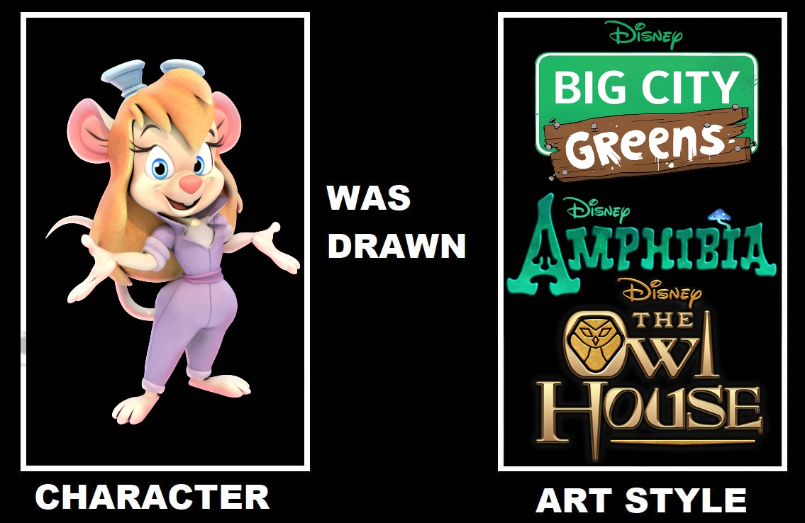 Gadget Hackwrench Was Drawn In Other Disney Styles by mnwachukwu16
