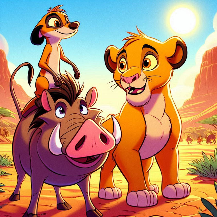 Lion King-Simba Meets Timon and Pumbaa by mnwachukwu16 on DeviantArt