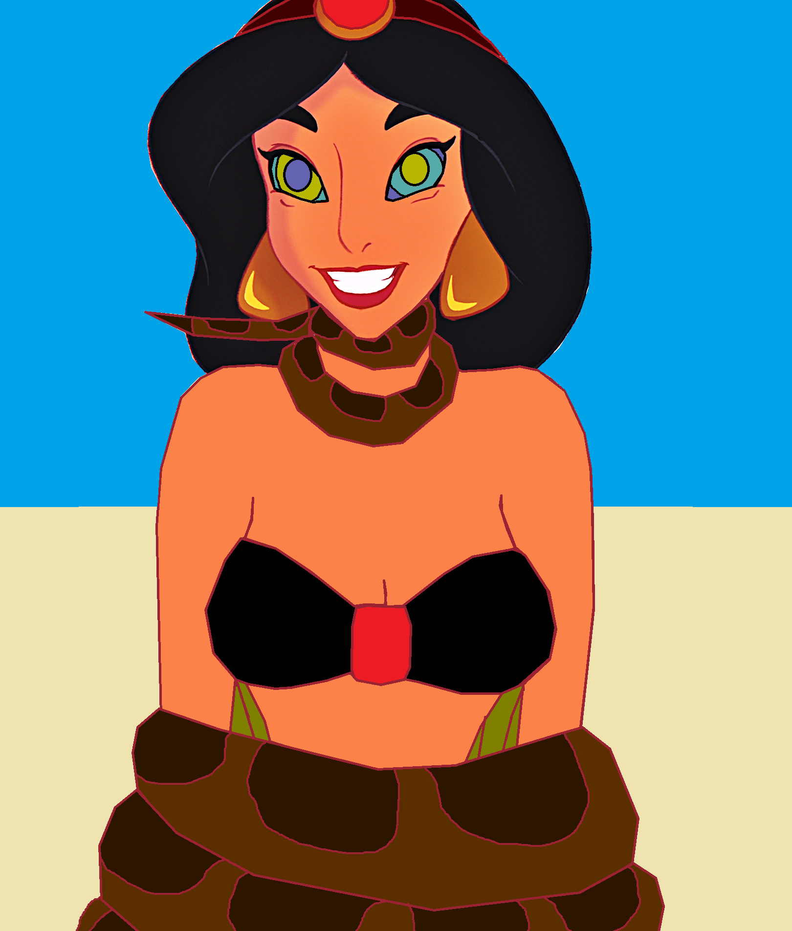 Slave Jasmine and Kaa: Gulp! (Original Hairstyle)