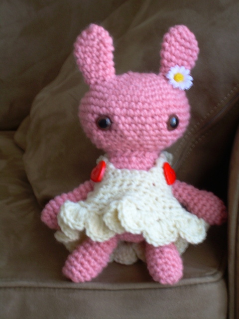 Pink Crochet Bunny