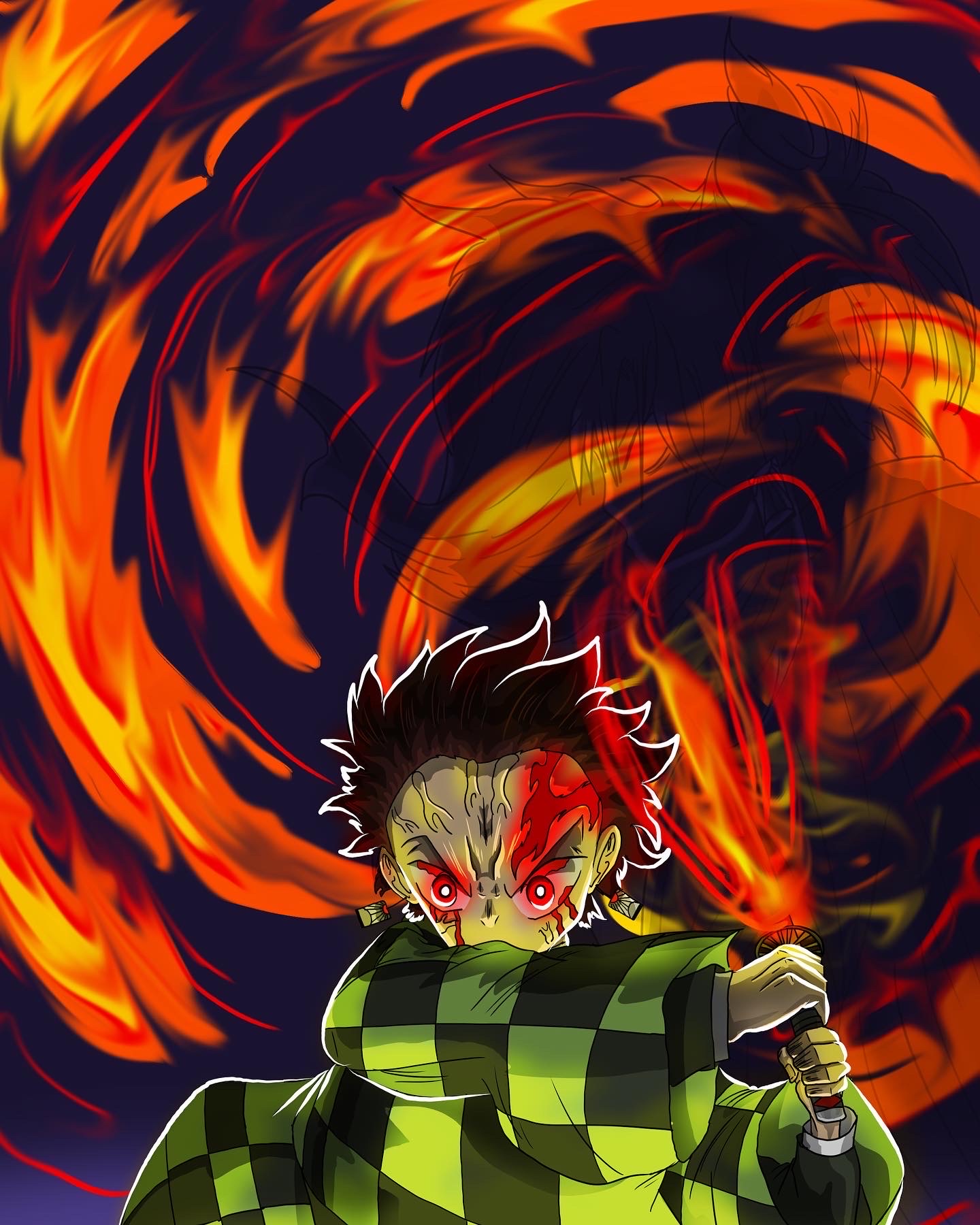 Tanjiro fire breathing by DanickRenders on DeviantArt